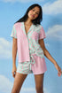 Pj Salvage Secret Garden Striped Floral Short Set